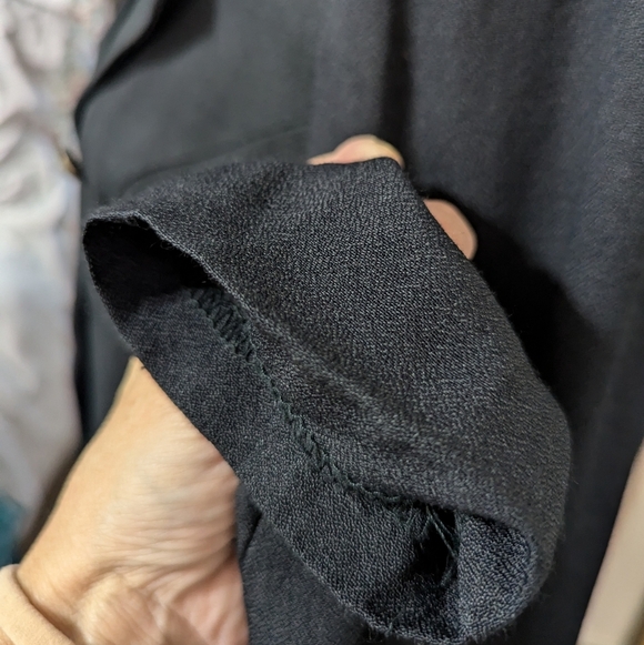 Vintage 80s Black Military Blazer Gold Buttons Power Suit Jacket Structured - Picture 16 of 16